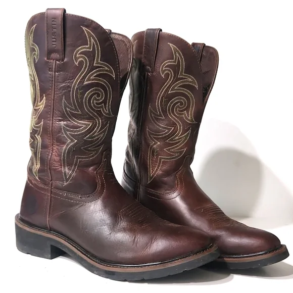 Justin Stampede WK4575 Leather Western Cowboy Boots Men's Size 10.5 D - Picture 14 of 16